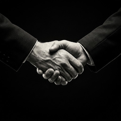 A formal handshake sealing a confidential wealth mandate.